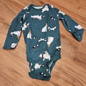 Carter's Green Polar Bear Bodysuit 18 Months